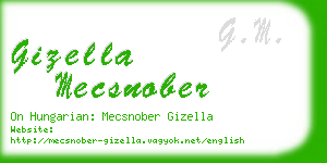 gizella mecsnober business card